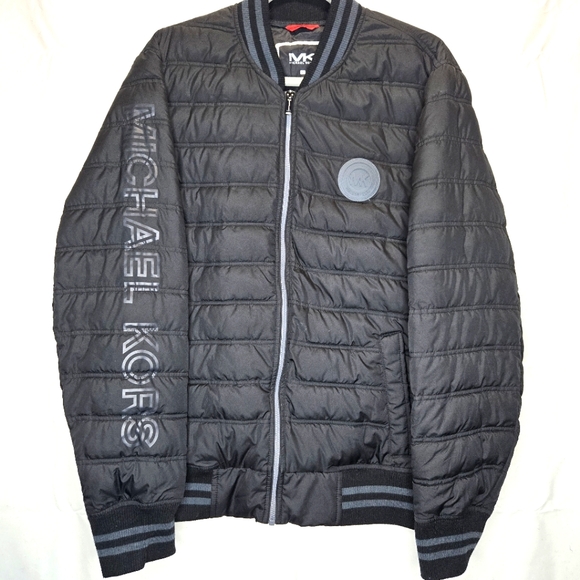 Michael Kors Travel Engineered Black Puffer Coat Jacket Mens size Large - Picture 1 of 15